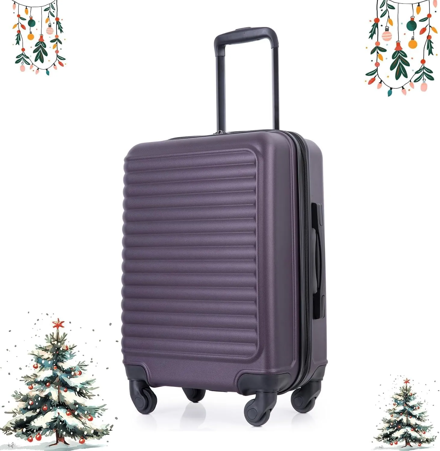 Carry On Luggage,Suitcases with Wheels Hardshell,ABS Lightweight Carry On Suitcase, 20-Inch (Purple)
