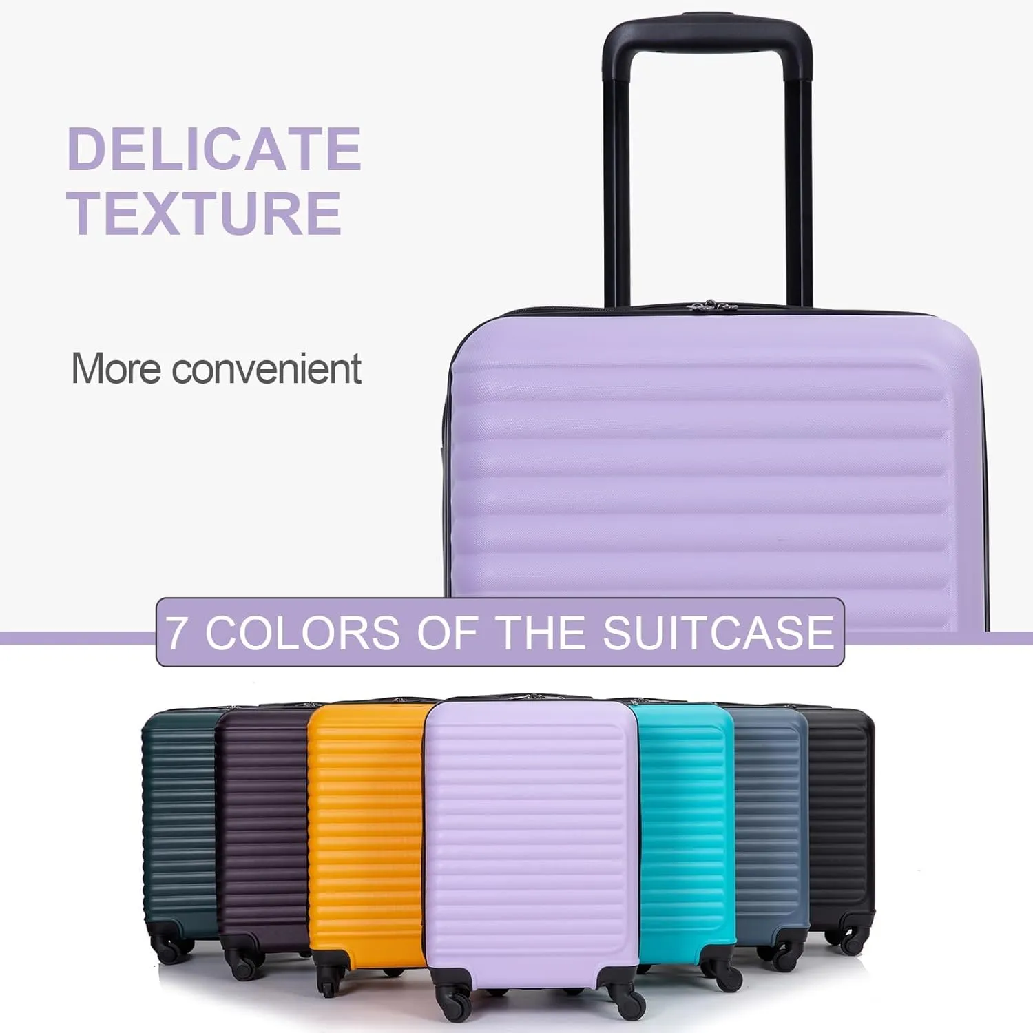 Carry On Luggage,Suitcases with Wheels Hardshell,ABS Lightweight Carry On Suitcase, 20-Inch,Lavender
