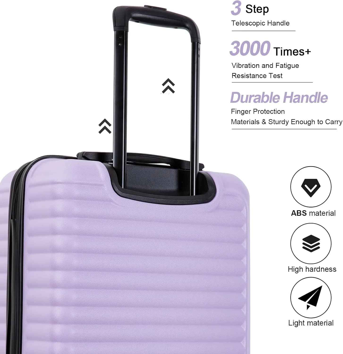 Carry On Luggage,Suitcases with Wheels Hardshell,ABS Lightweight Carry On Suitcase, 20-Inch,Lavender