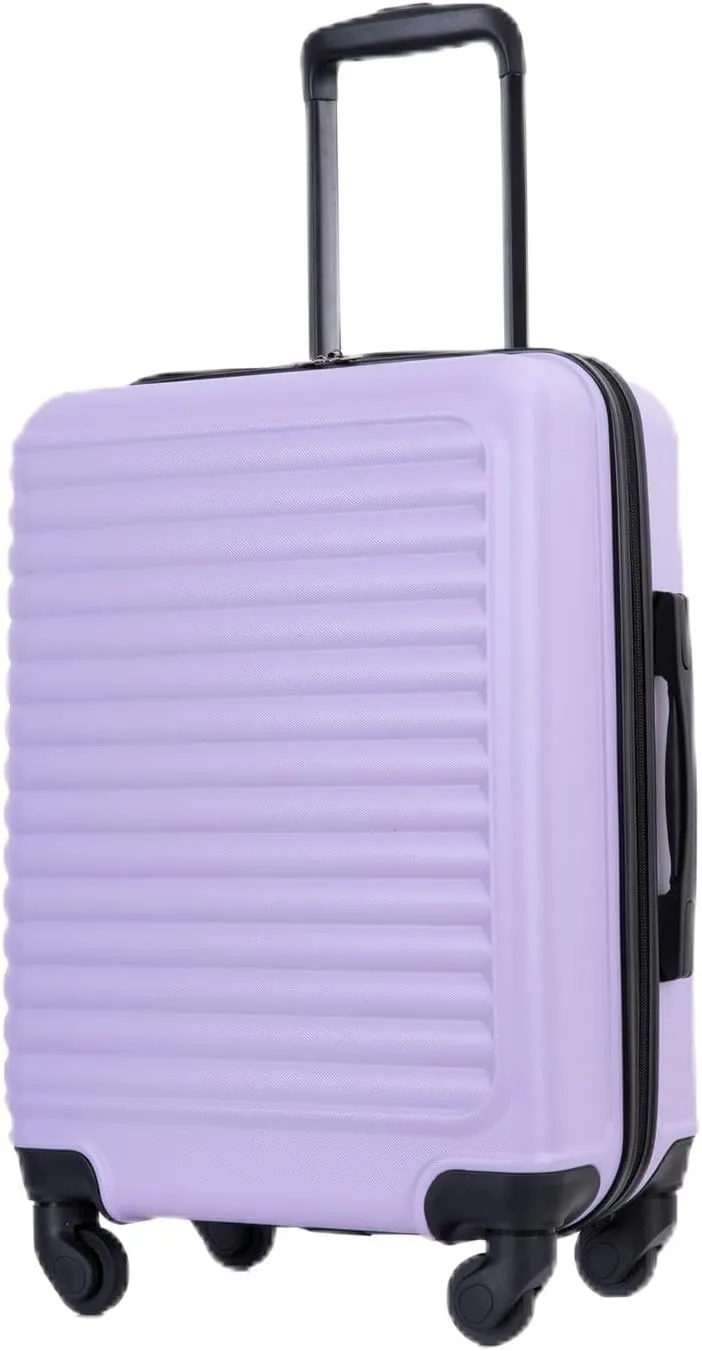 Carry On Luggage,Suitcases with Wheels Hardshell,ABS Lightweight Carry On Suitcase, 20-Inch,Lavender