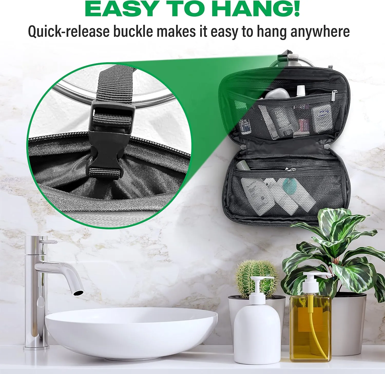 Carry On Travel Backpack Bundle | Island Hopper Travel Backpack with Toiletry Bag and Compression Packing Cube Set (Black with 4 Piece, 28L)