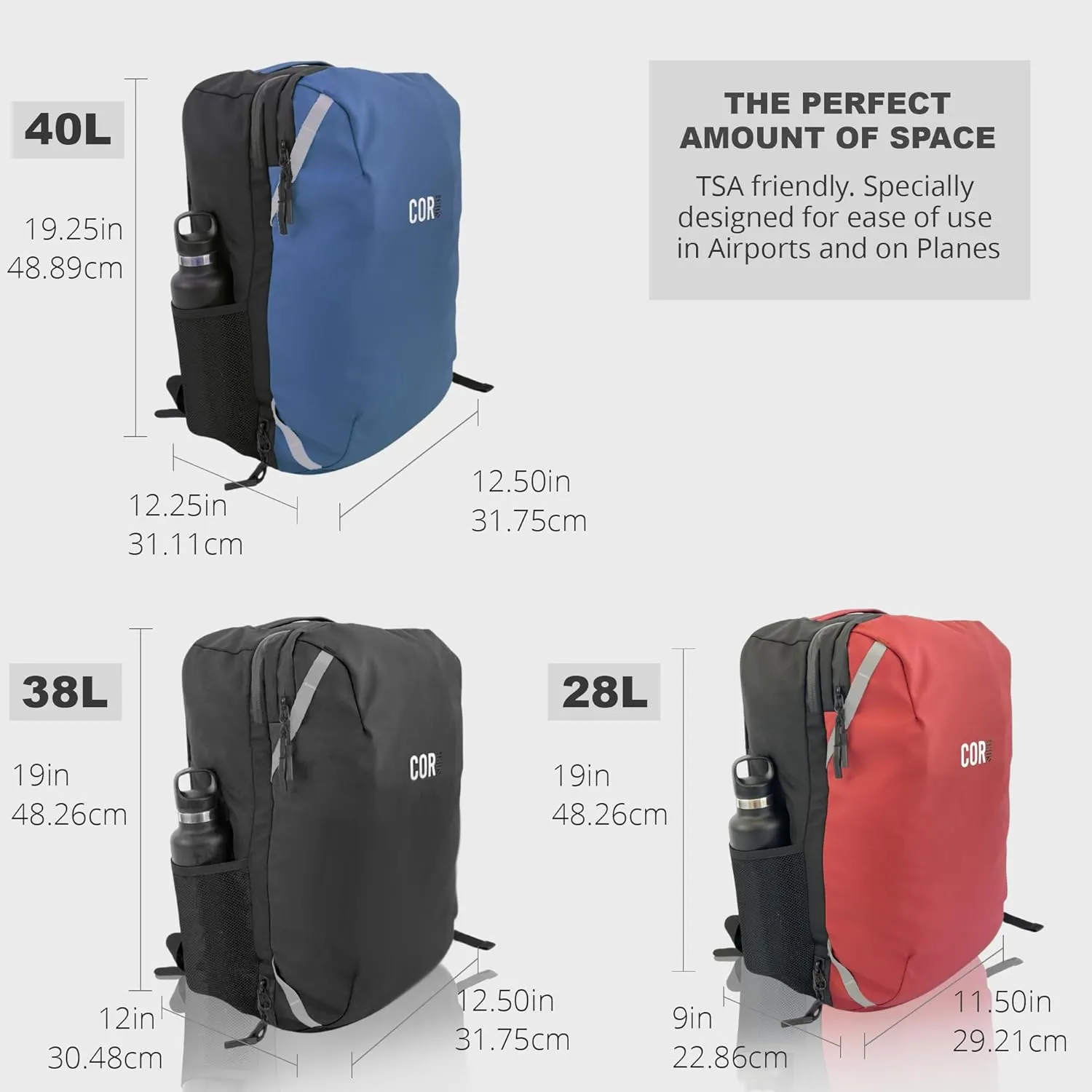 Carry On Travel Backpack Bundle | Island Hopper Travel Backpack with Toiletry Bag and Compression Packing Cube Set (Black with 4 Piece, 28L)