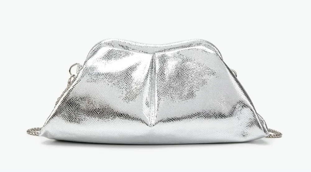 Clutch Purses Women 2025 Trendy Pleated Evening Handbags Chain Shoulder Crossbody Bags for Weddings, Proms, Cocktail