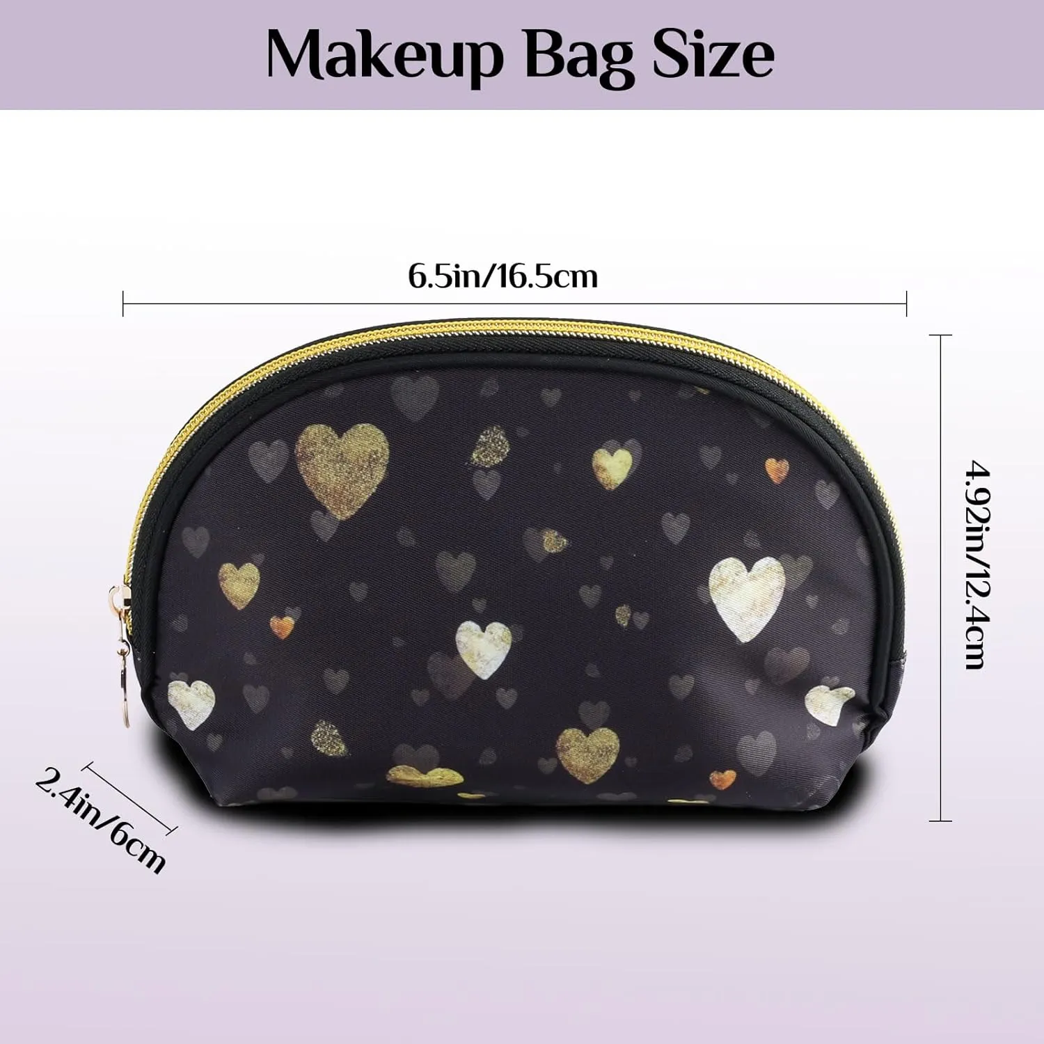 Cosmetic Bag, Small Travel Makeup Bag Zipper Pouch Cute Gifts for women Makeup Organizer, Wrinkle Resistant Leopard Print Travel Pouch (Heart)