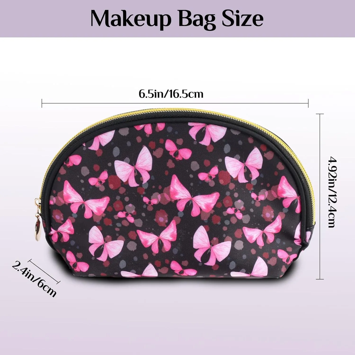 Cosmetic Bag, Small Travel Makeup BagZipper Pouch Cute Gifts for womenMakeup Organizer, Wrinkle Resistant Butterfly Print Travel Pouch