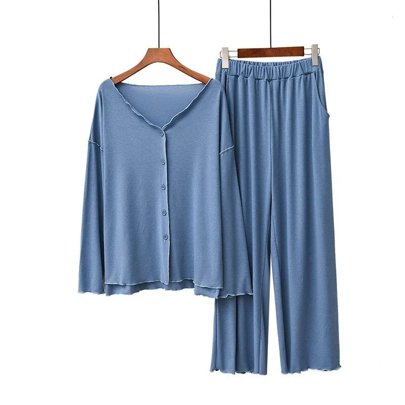 Cotton Long-Sleeved Trousers For Women
