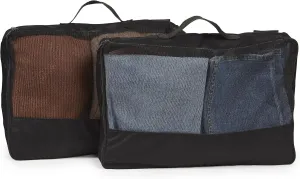 Covermates Packing Cube Set - Premium Polyester - Dual Zipper Pulls - Carrying Handle - Front Mesh Window - Travel Organization, Black
