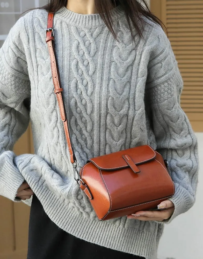Crossbody Bags Women Genuine Leather 2025 Spring Trendy Shoulder Clutch Purse Satchel Tote Handbags Removeable Strap