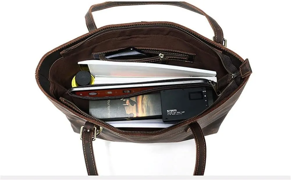 CSCDD 1PCS Fashion Men's Handbag Tote Bag Briefcase Retro Men's Bag Business Commuter Bag