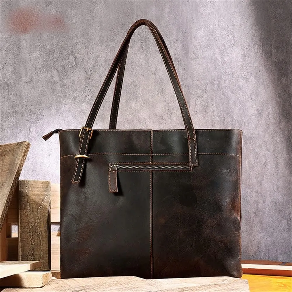 CSCDD 1PCS Fashion Men's Handbag Tote Bag Briefcase Retro Men's Bag Business Commuter Bag