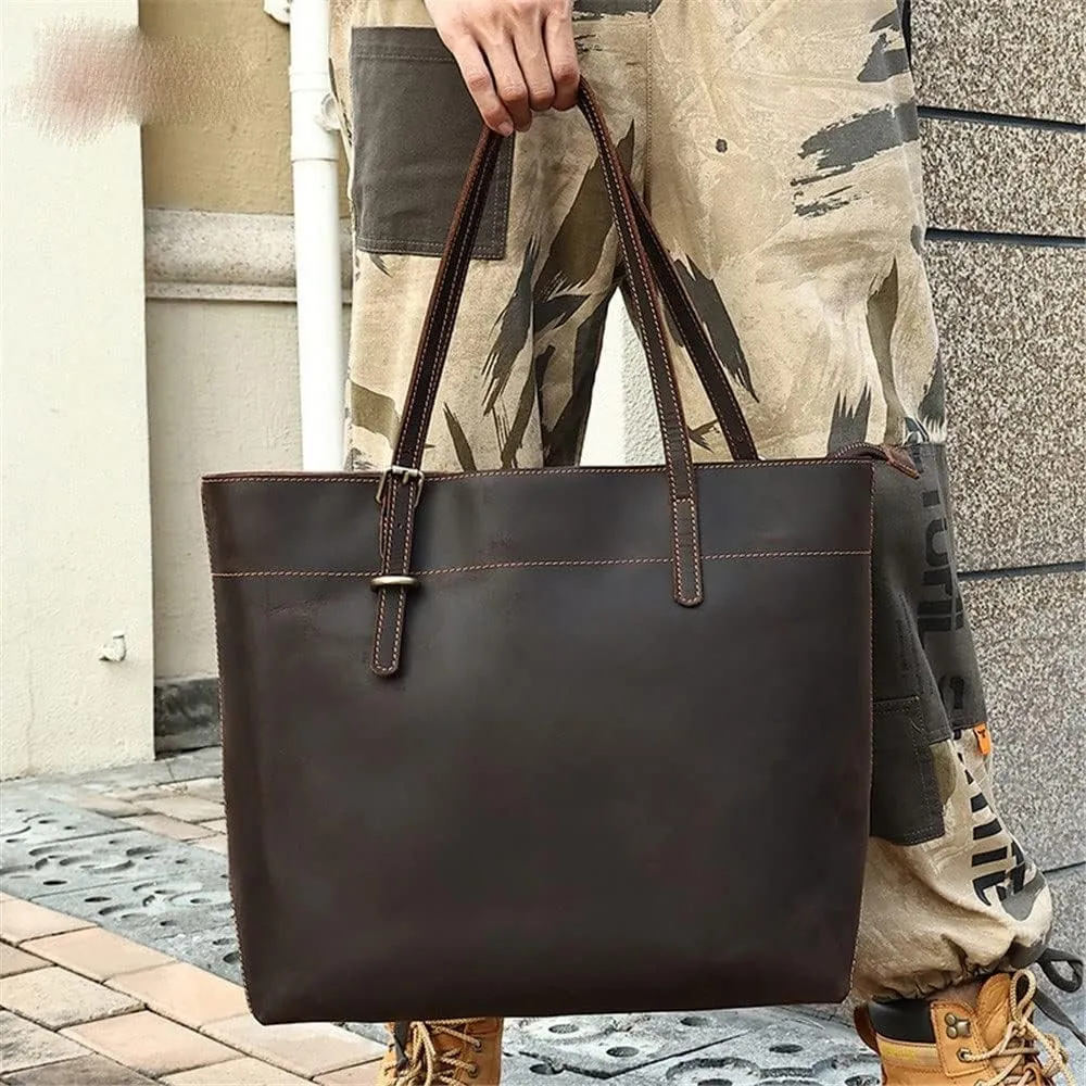 CSCDD 1PCS Fashion Men's Handbag Tote Bag Briefcase Retro Men's Bag Business Commuter Bag