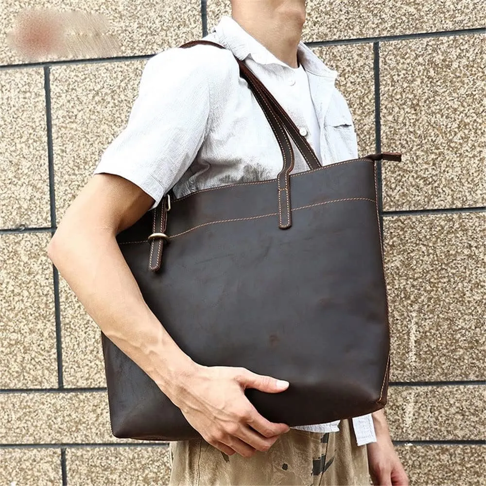 CSCDD 1PCS Fashion Men's Handbag Tote Bag Briefcase Retro Men's Bag Business Commuter Bag