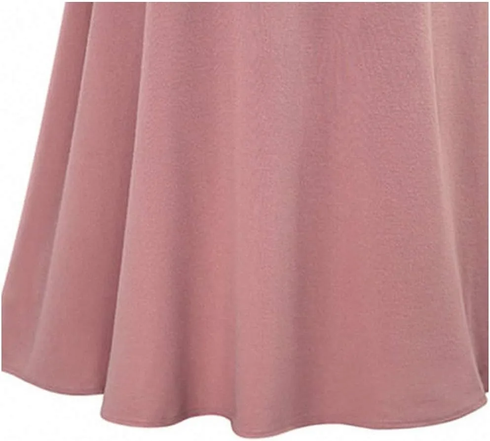 Dawery Chiffon Pink Ruffle Women's Long Skirt High Waist Bowtie Split Irregular Maxi Skirts Spring Summer Office Clothes