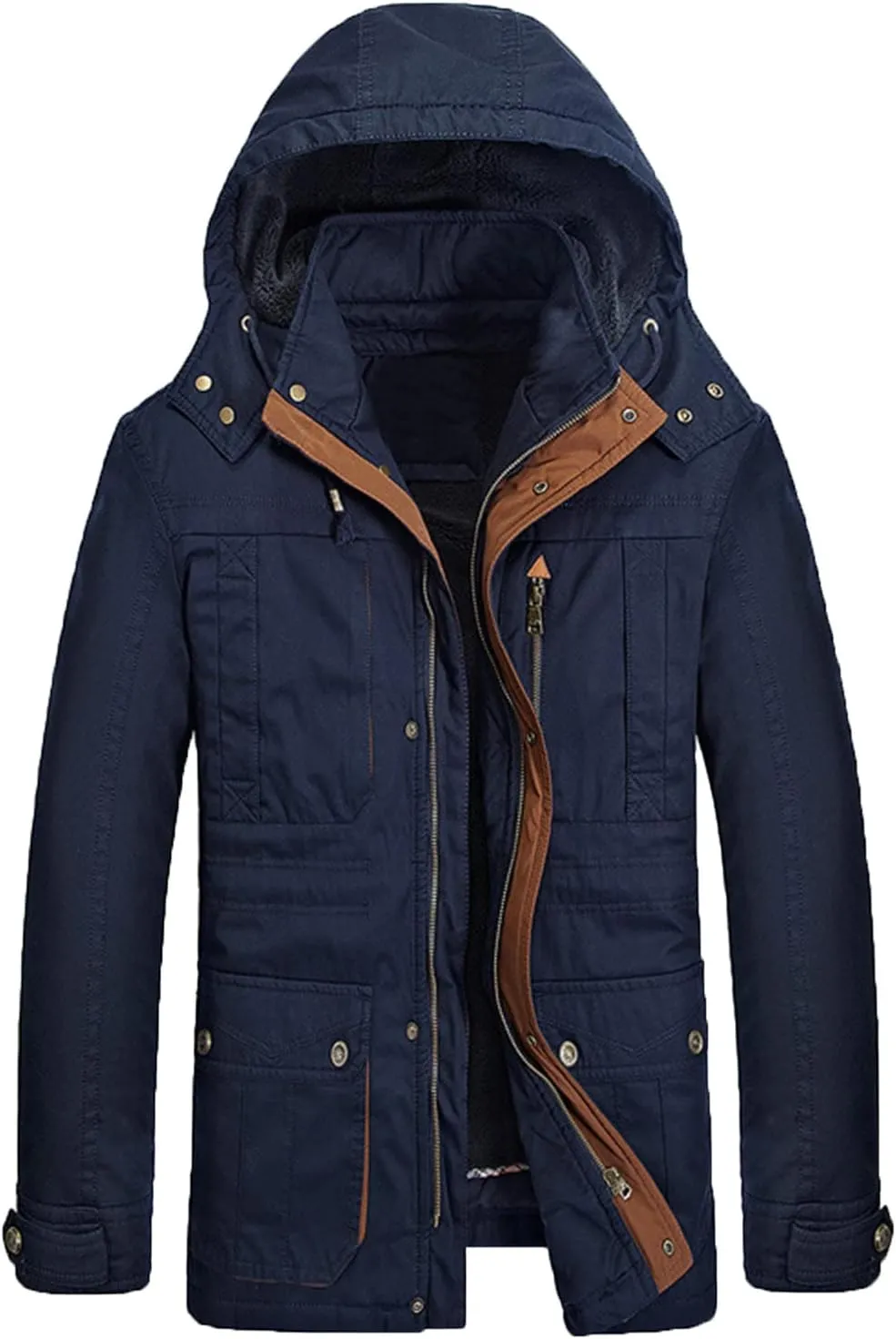 DGHM-JLMY Men Padded Cotton-Padded Jacket Casual Coat Hooded Warm Coat Heavyweight Winter Parka Jacket Thickened Winter Coat
