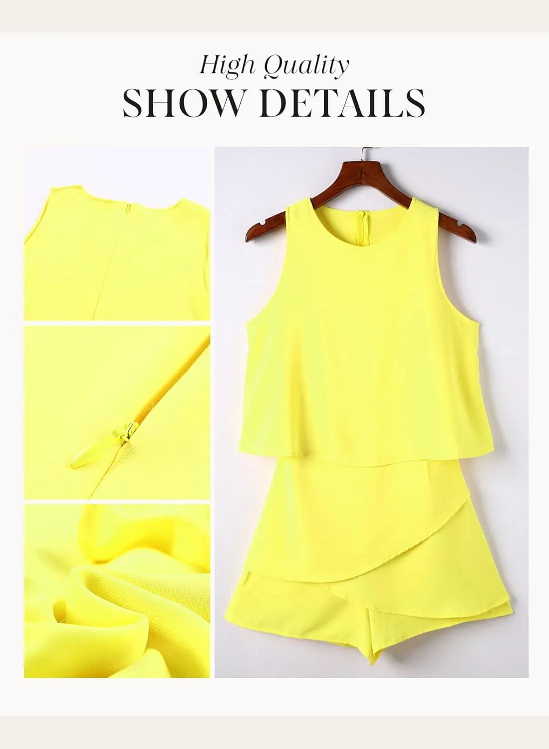 Dokotoo Womens Summer Jumpsuits 2025 Casual Ruffle Chiffon Sleeveless Rompers