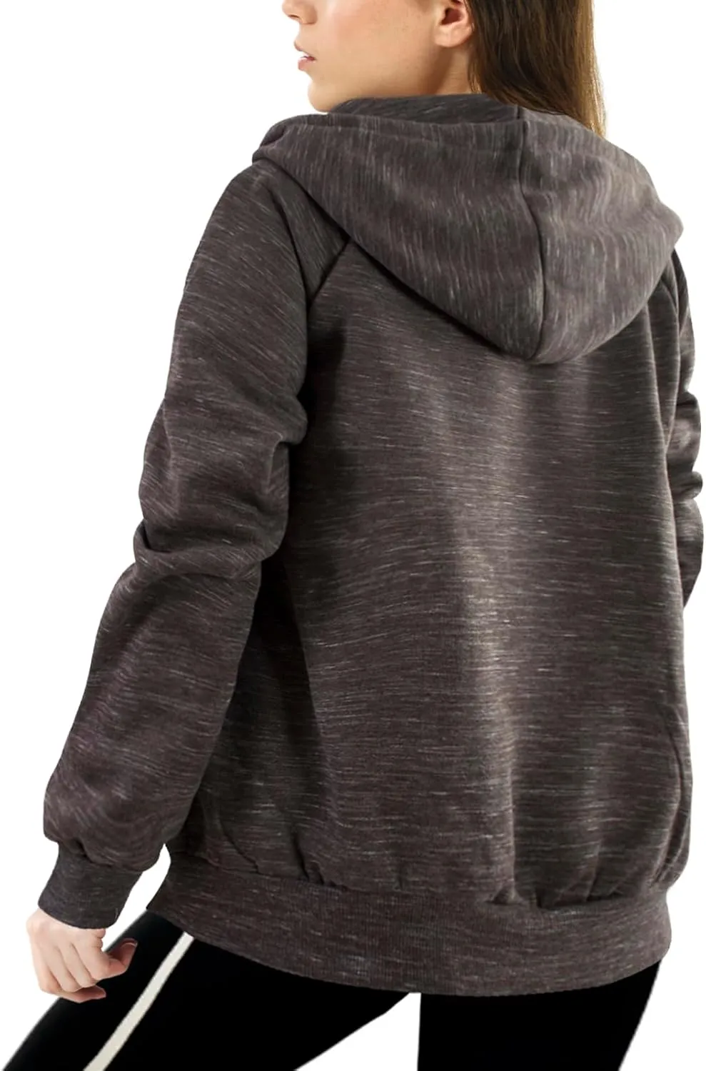 DOUBLJU Womens Full Zip Up Hoodies Long Sleeve Fall Outfits Oversized Sweatshirt