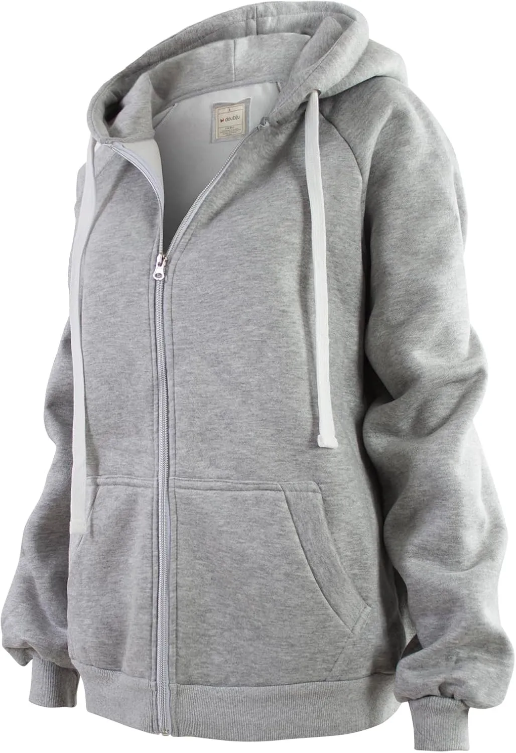 DOUBLJU Womens Full Zip Up Hoodies Long Sleeve Fall Outfits Oversized Sweatshirt
