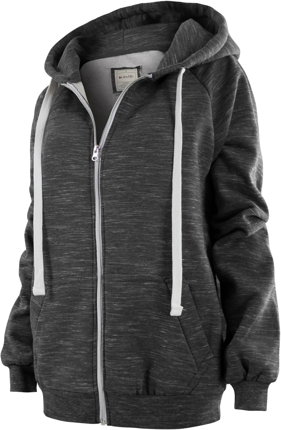 DOUBLJU Womens Full Zip Up Hoodies Long Sleeve Fall Outfits Oversized Sweatshirt