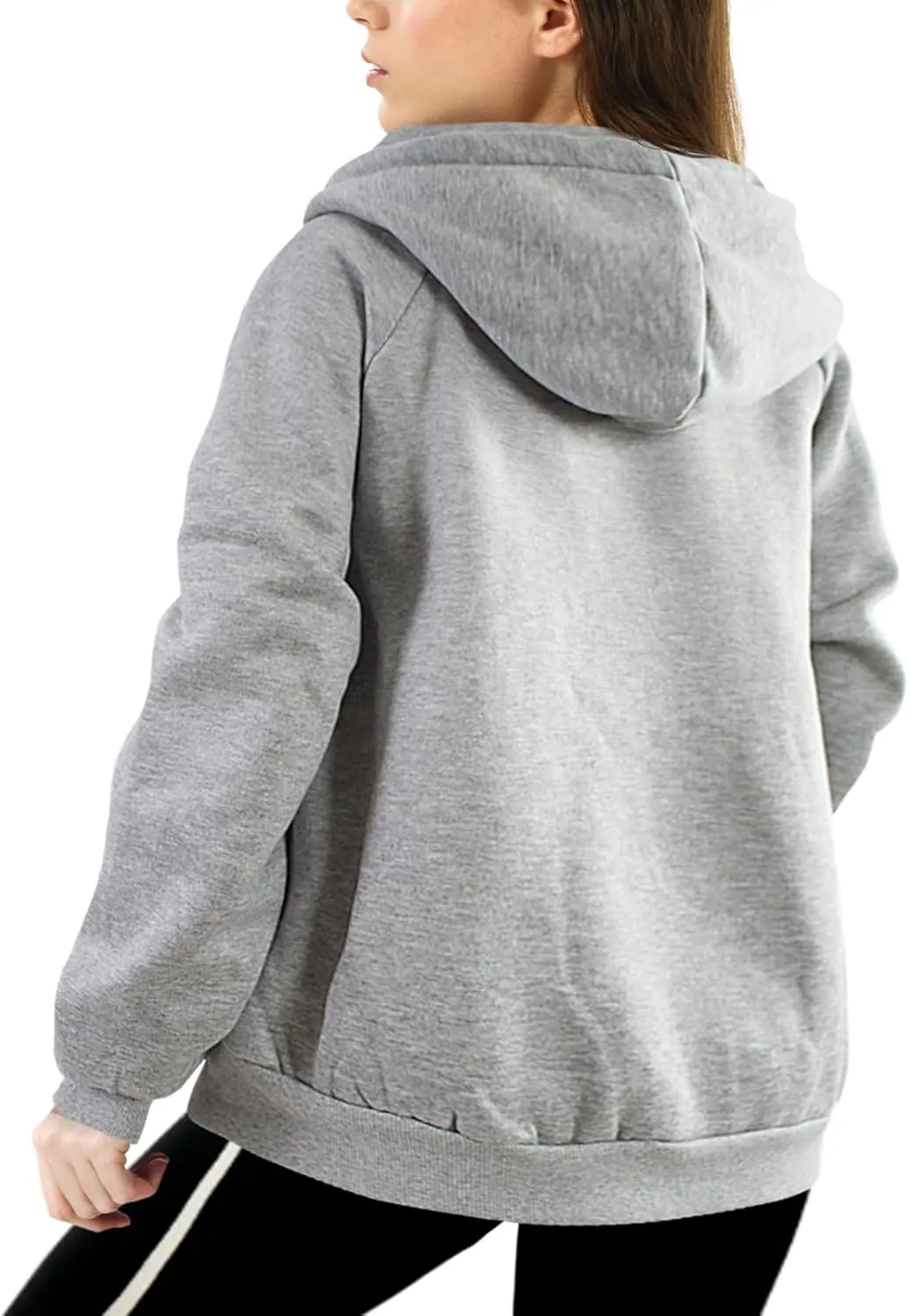 DOUBLJU Womens Full Zip Up Hoodies Long Sleeve Fall Outfits Oversized Sweatshirt