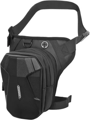Drop Leg Bag Polyester Cool Thigh Bag with Earphone Hole Expandable Storage Pouch Bike Motorcycle Travel Fanny Waist Pack Black