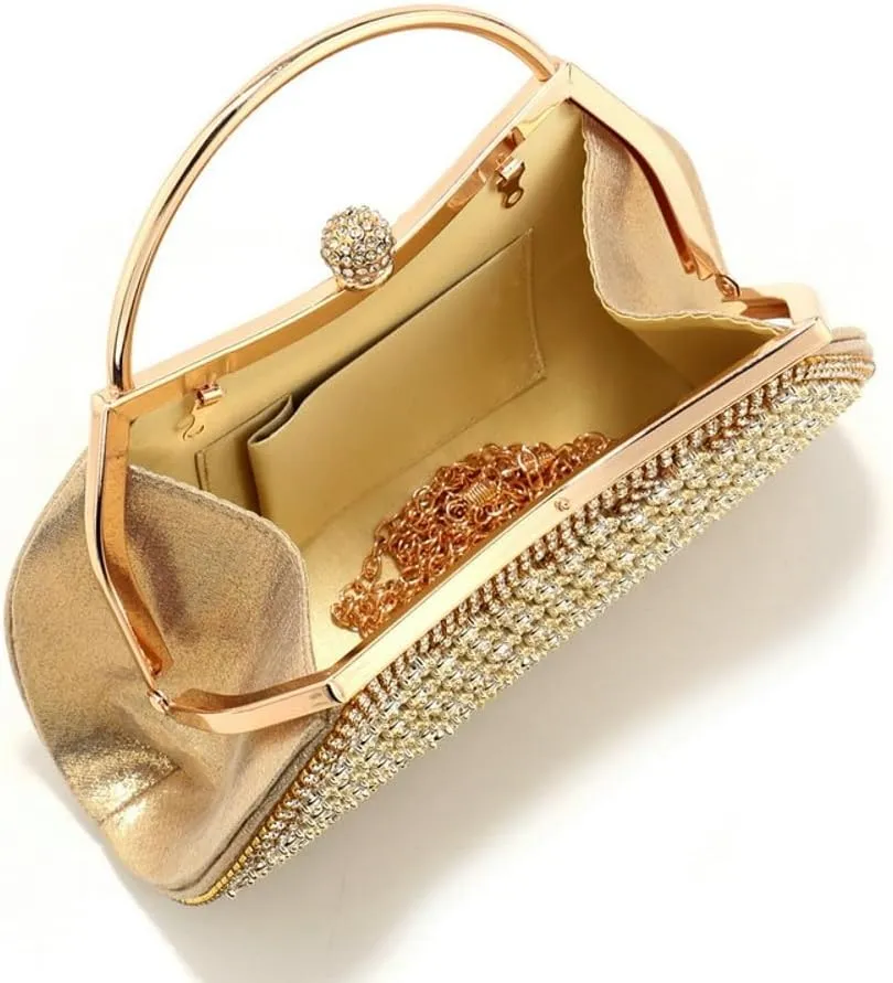 Evening Handbags Clutch Purses Women 2025 Sparkly Rhinestone Clutch with Chain Strap for Cocktail Party Wedding