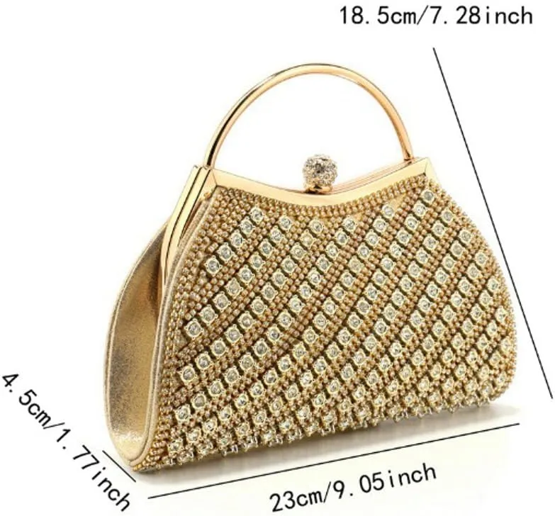 Evening Handbags Clutch Purses Women 2025 Sparkly Rhinestone Clutch with Chain Strap for Cocktail Party Wedding