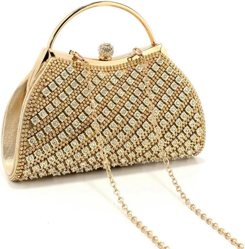 Evening Handbags Clutch Purses Women 2025 Sparkly Rhinestone Clutch with Chain Strap for Cocktail Party Wedding