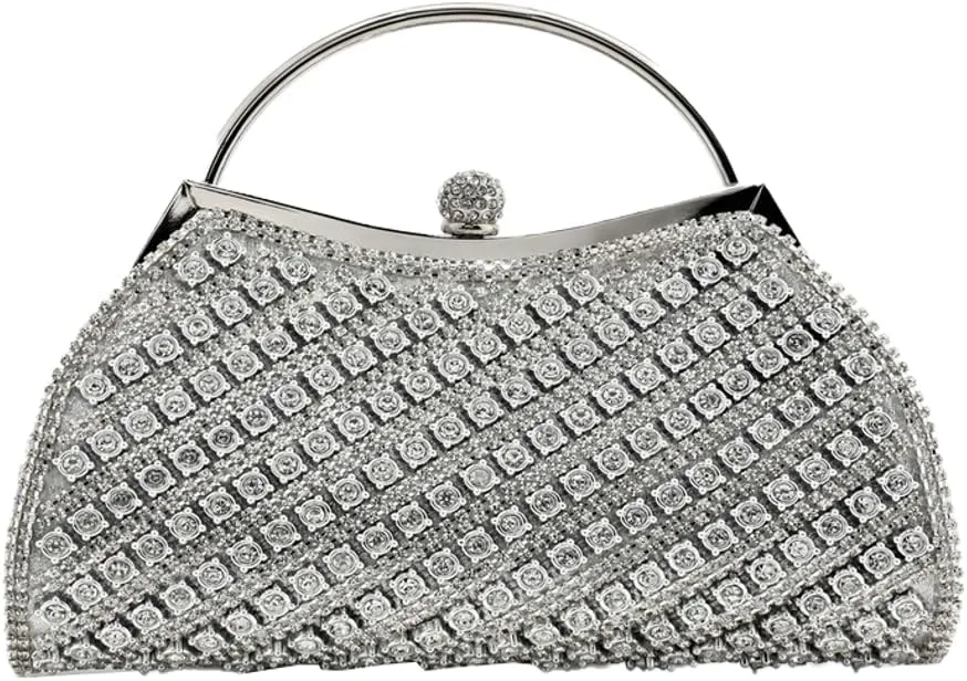 Evening Handbags Clutch Purses Women 2025 Sparkly Rhinestone Clutch with Chain Strap for Cocktail Party Wedding