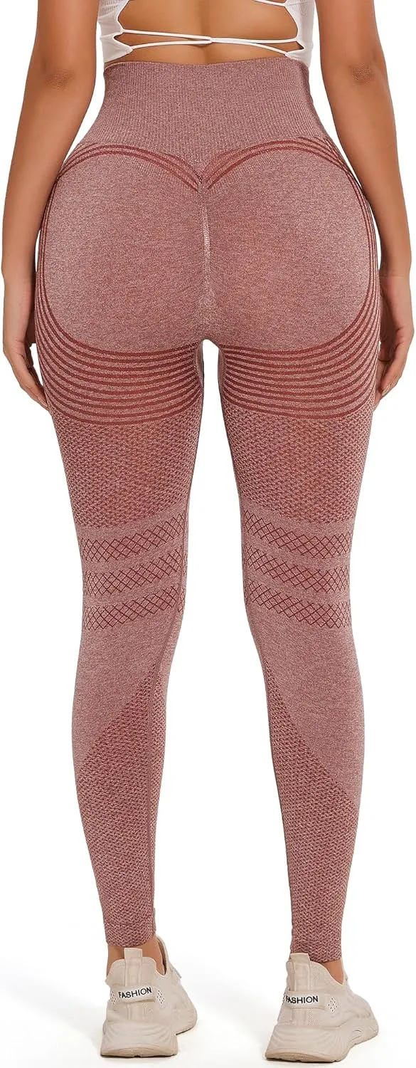 FITTOO Scrunch Butt Lifting Seamless Leggings for Women Booty Sculpt Contour High Waisted Workout Yoga Gym Pants