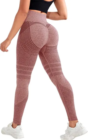 FITTOO Scrunch Butt Lifting Seamless Leggings for Women Booty Sculpt Contour High Waisted Workout Yoga Gym Pants