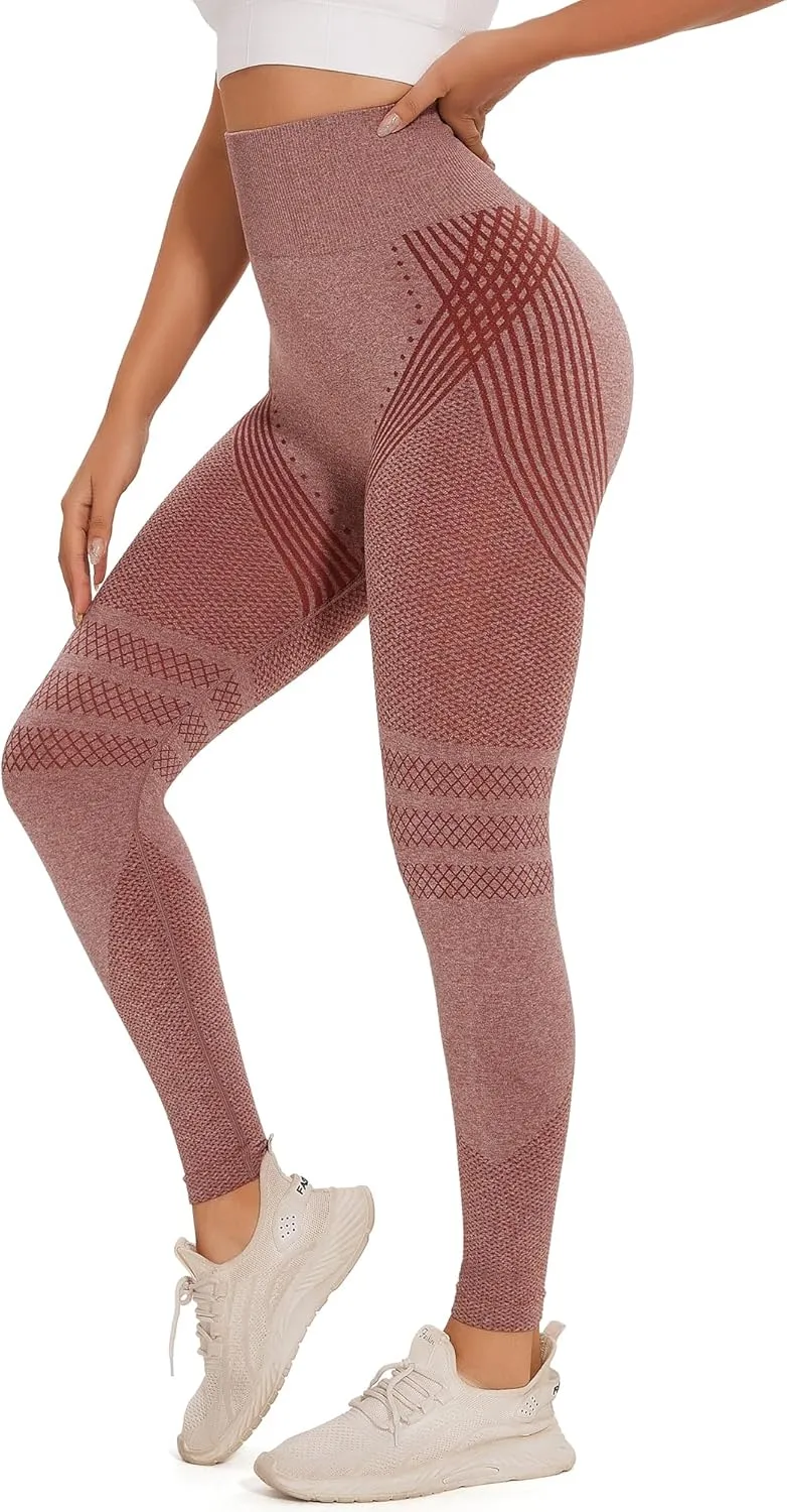 FITTOO Scrunch Butt Lifting Seamless Leggings for Women Booty Sculpt Contour High Waisted Workout Yoga Gym Pants