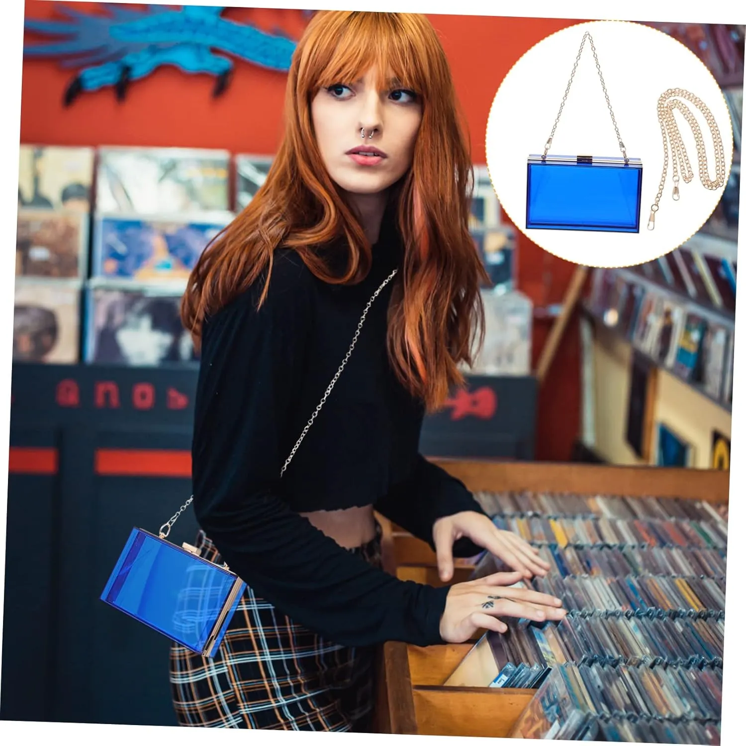 FRCOLOR Women's Small Square Bag Lady Handbag Party Handbag Woman Pouch Evening Clutch Bag Evening Purse Storage