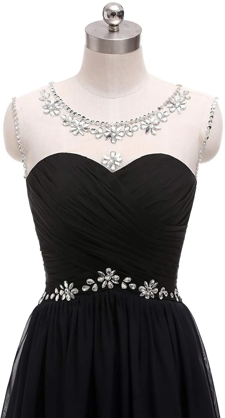FTBY Womens Ombre Evening Dresses Gradient Chiffon Beaded Long Formal Halter Prom Gowns