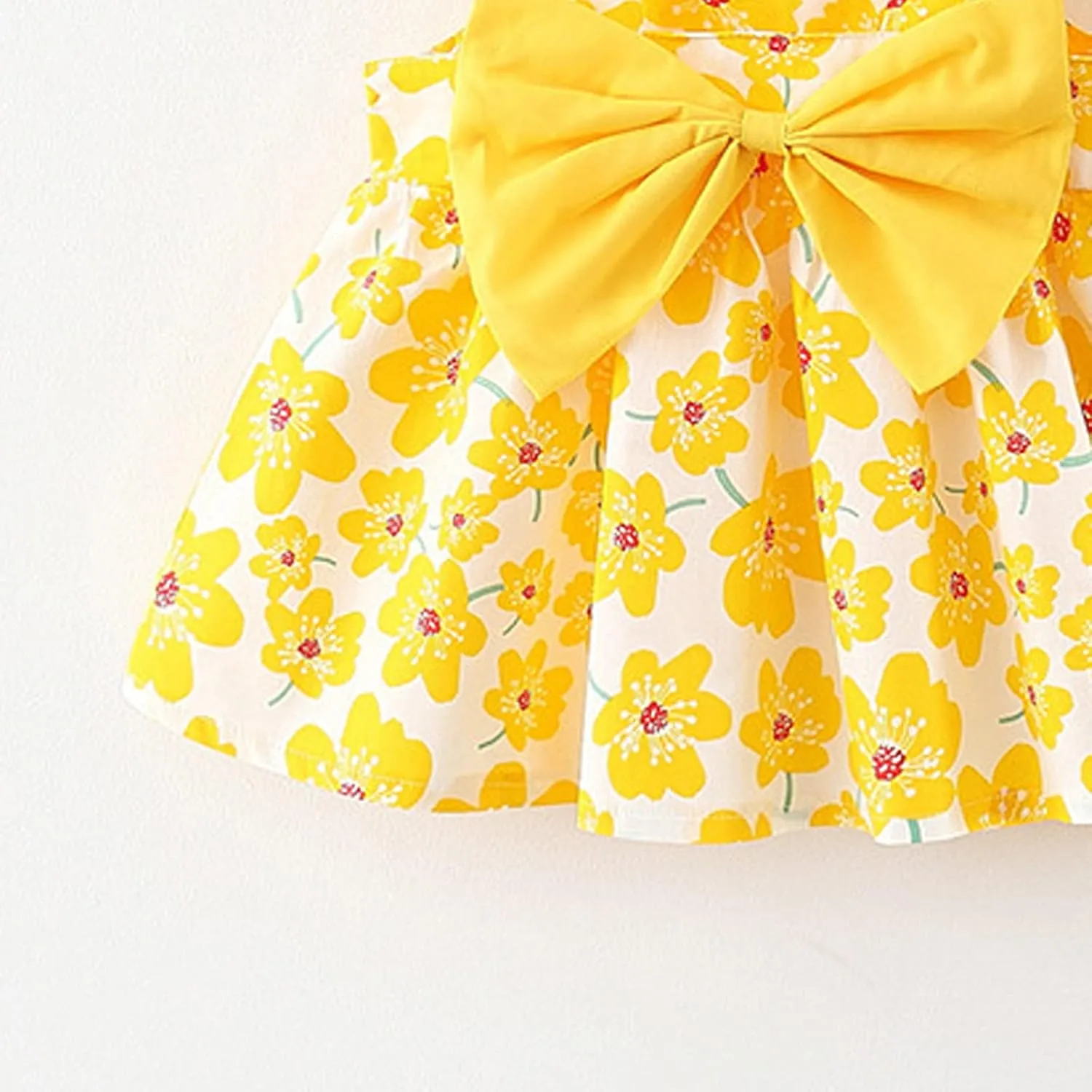 Girls Summer Dress Infant Floral Suspenders Dress Baby Princess Outfits Clothes Hat Girls Dress Kids for 1-4 Years
