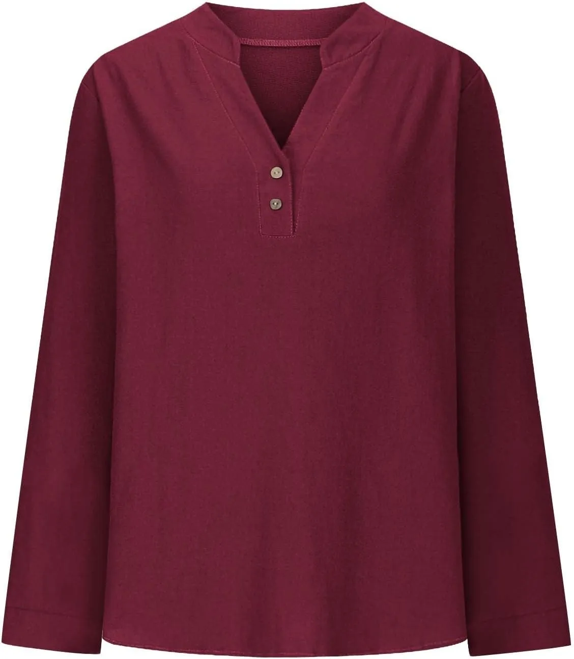 Going Out Tops for Women V Neck Long Sleeve Top Button Down Plain Blouses Cotton Loose Fit Shirts Womens Fashion