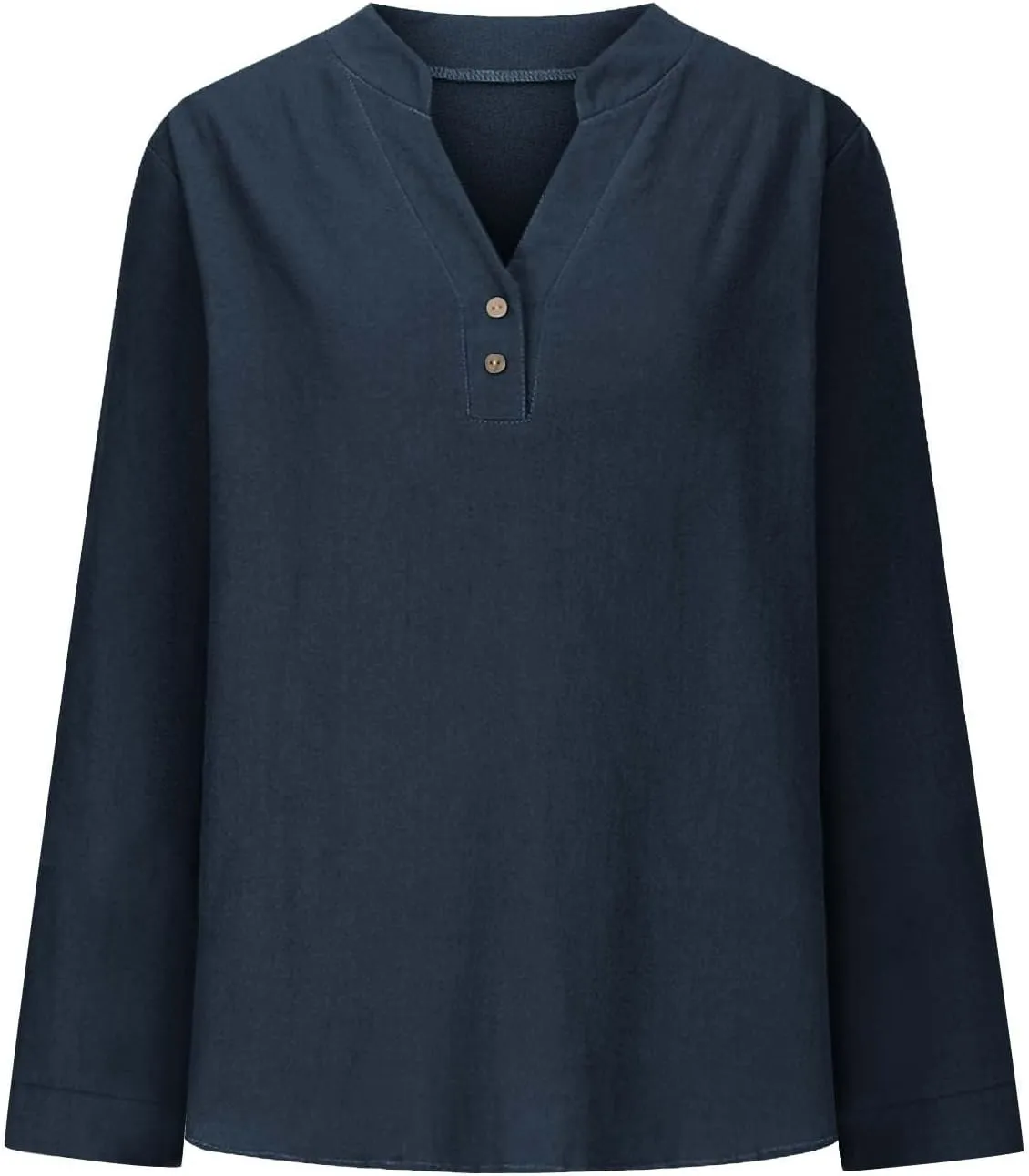 Going Out Tops for Women V Neck Long Sleeve Top Button Down Plain Blouses Cotton Loose Fit Shirts Womens Fashion