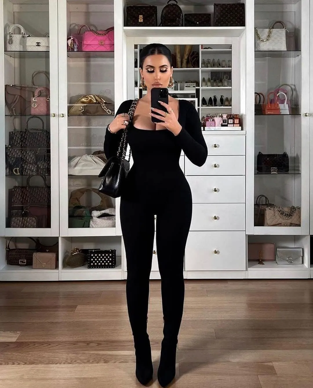 GOKATOSAU Women's Sexy Long Sleeve Bodycon Solid Outfits Club Rompers Jumpsuits