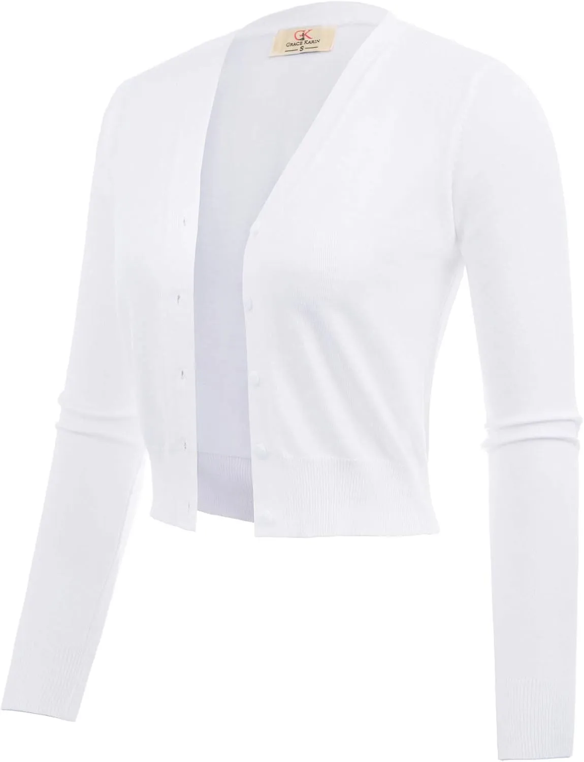 GRACE KARIN Women's Open Front Knit Cropped Bolero Shrug Cardigan Sweater Long Sleeve (S-4XL)