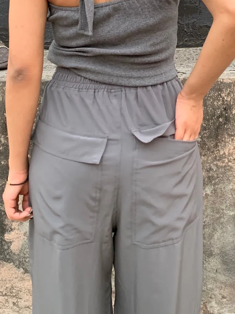 Grey Waistcoat Parachute Cargo Co-ord