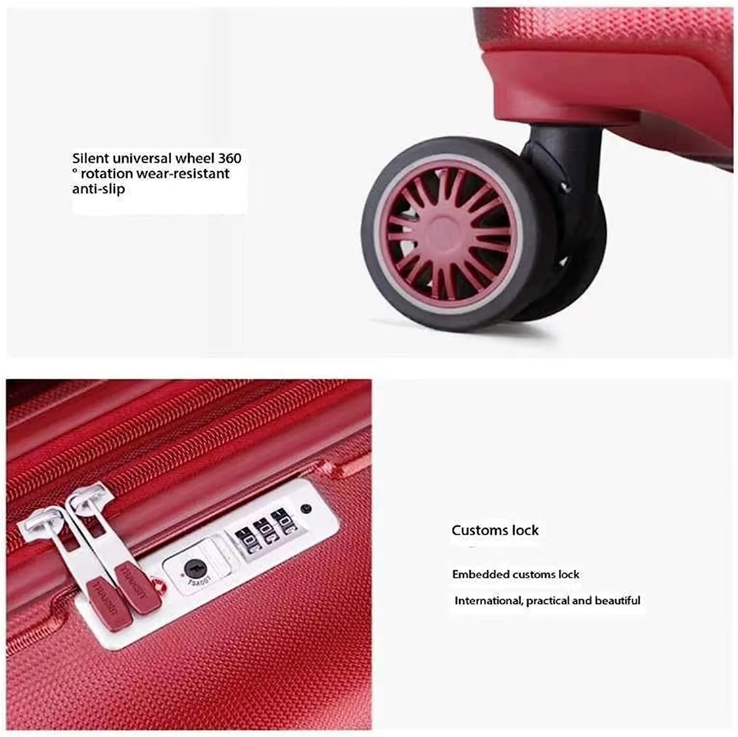 Hand Suitcase, Small Lightweight Suitcase with Wheels, Trolley Suitcase with Built-in Password, Suitable for Travel and Holiday, Black, 44*24*45CM