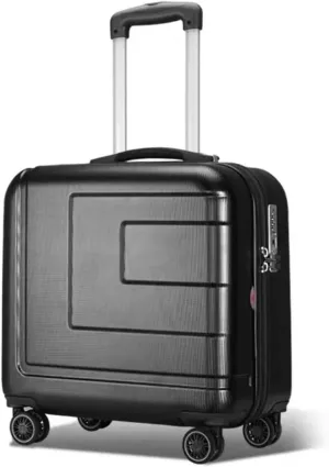 Hand Suitcase, Small Lightweight Suitcase with Wheels, Trolley Suitcase with Built-in Password, Suitable for Travel and Holiday, Black, 44*24*45CM