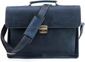 HBJWOV Retro Men's Briefcase 15.6 Inch Laptop Business Bag Messenger Leather Bag Horizontal