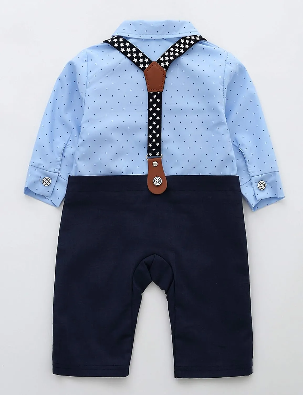 HMD Baby Boy Long Sleeve Gentleman White Shirt Waistcoat Bowtie Tuxedo Onesie Jumpsuit Overall Romper