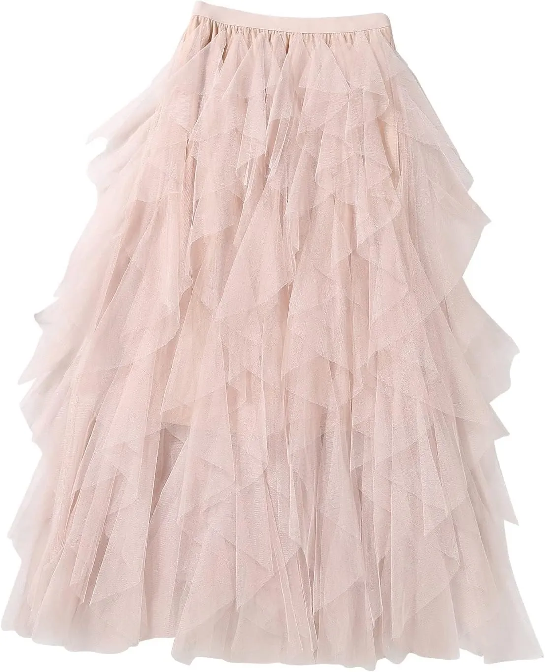 Irregular Mesh Half Length Skirt Women's Spring and Summer Multilayer Cake Skirt Poached Cute Maxi Dresses for Women