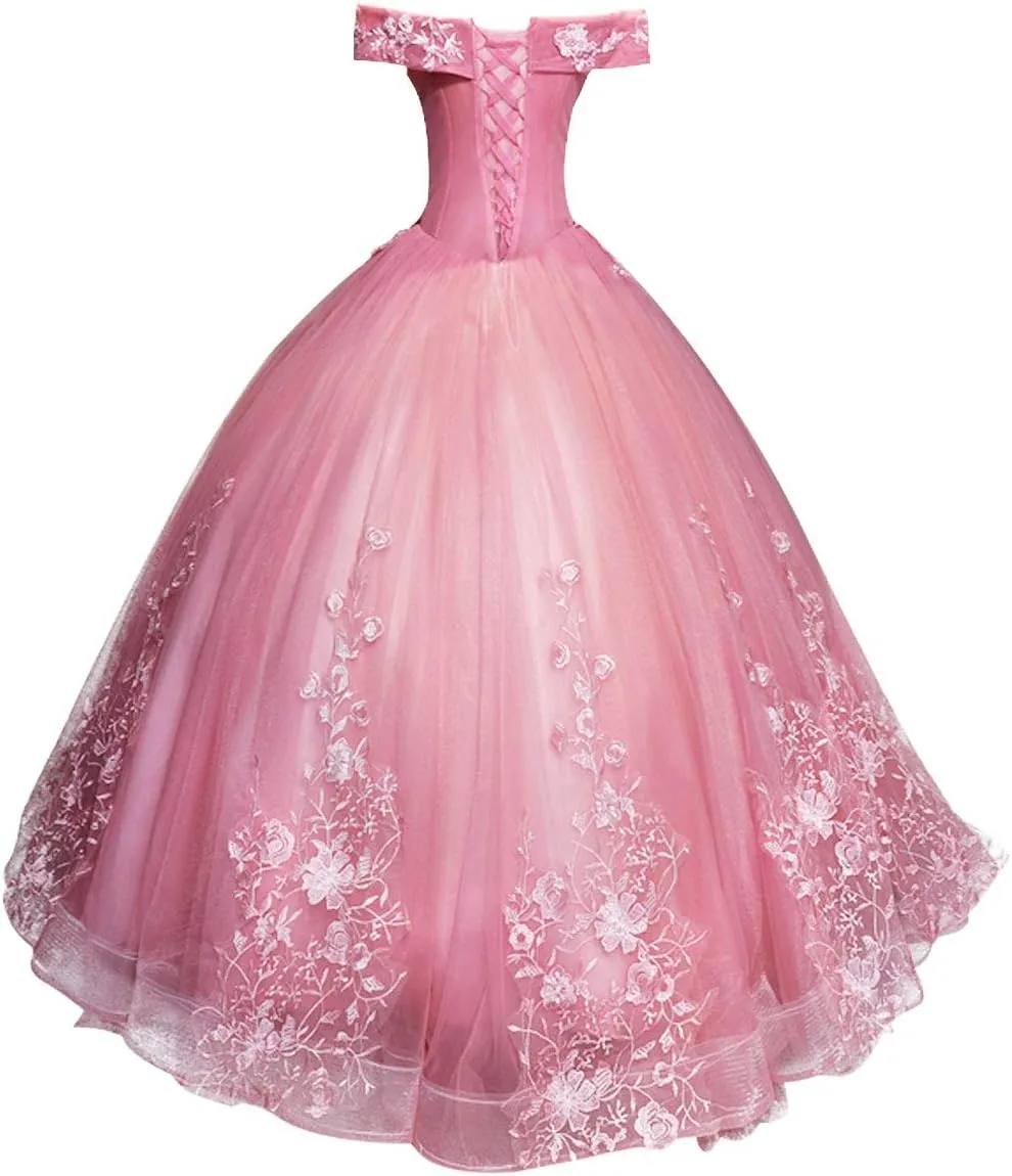 JAEDEN Prom Dress Ball Gown - Quinceanera Dresses Lace Long Off Shoulder Prom Dress 2024