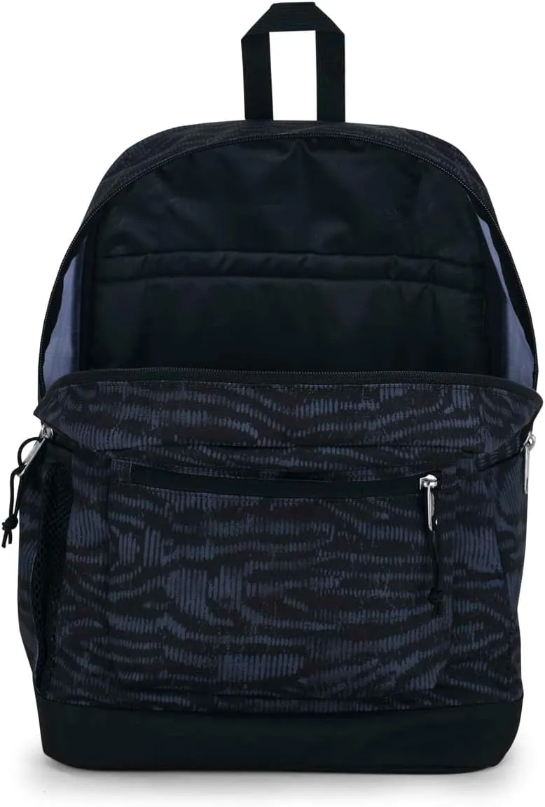 JanSport Cross Town Plus Backpack - Large Main Compartment, Side Water Bottle Pocket, 15-Inch Padded Laptop Sleeve - Abstract Animal