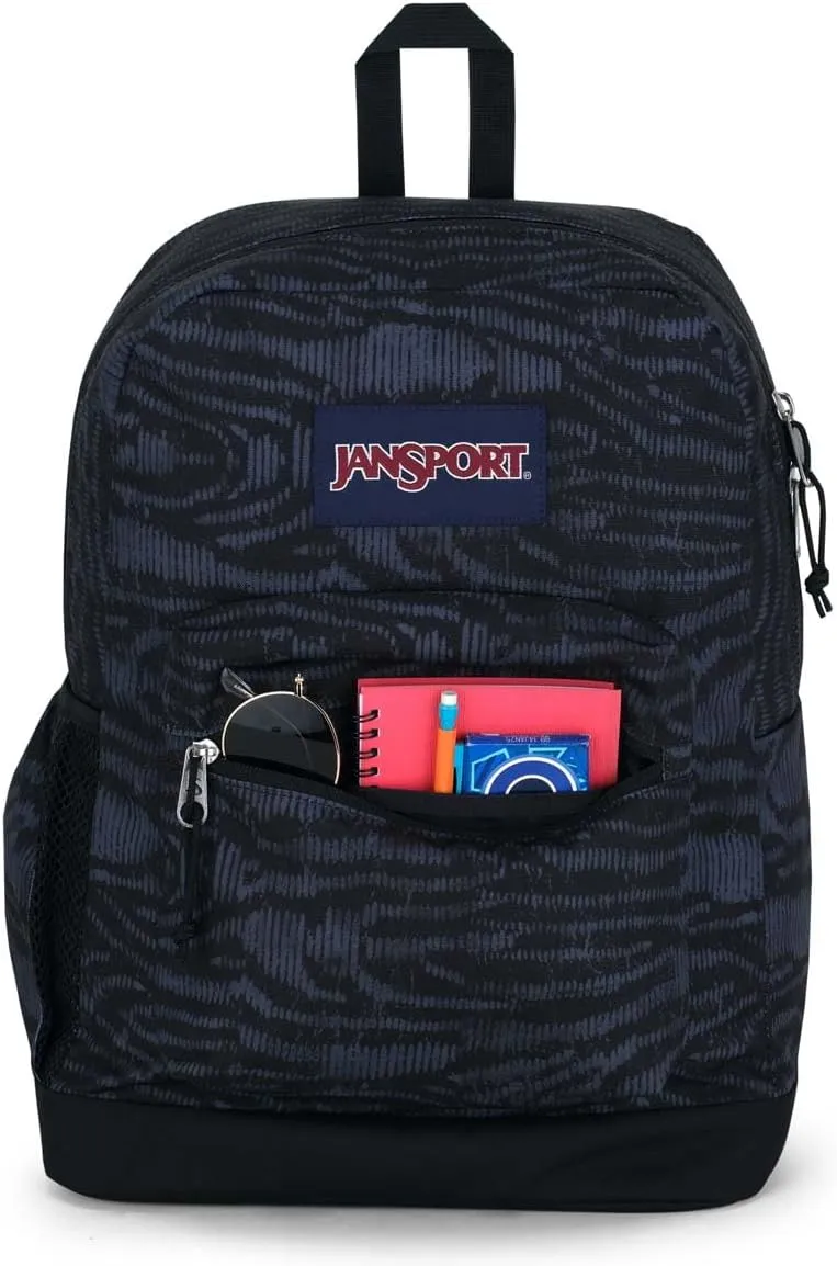 JanSport Cross Town Plus Backpack - Large Main Compartment, Side Water Bottle Pocket, 15-Inch Padded Laptop Sleeve - Abstract Animal