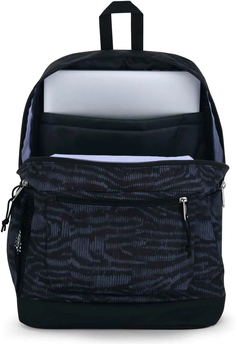 JanSport Cross Town Plus Backpack - Large Main Compartment, Side Water Bottle Pocket, 15-Inch Padded Laptop Sleeve - Abstract Animal