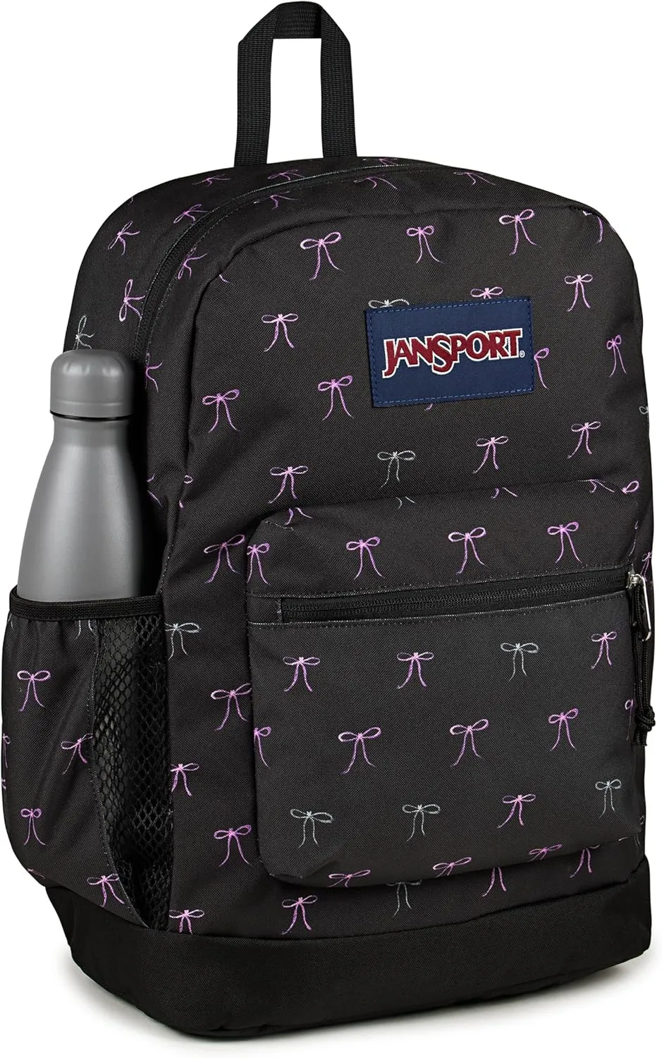 JanSport Cross Town Plus Backpack - Large Main Compartment, Side Water Bottle Pocket, 15-Inch Padded Laptop Sleeve - Bad Bows