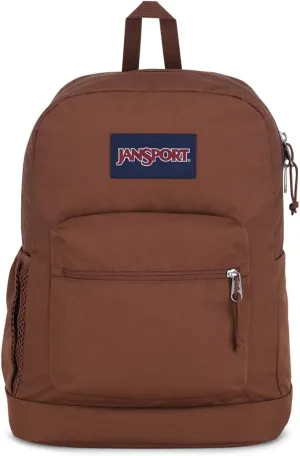 JanSport Cross Town Plus Backpack - Large Main Compartment, Side Water Bottle Pocket, 15-Inch Padded Laptop Sleeve - Basic Brown